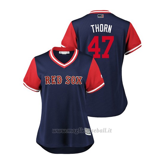 Maglia Baseball Donna Boston Rosso Sox Tyler Thornburg 2018 Llws Players Weekend Thorn Blu